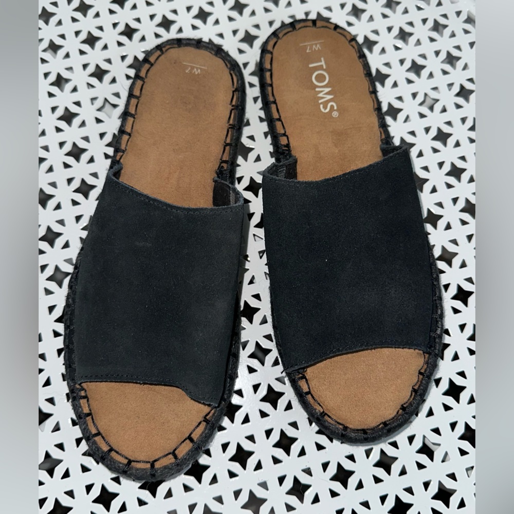 TOMS Espadrille slide sandals black